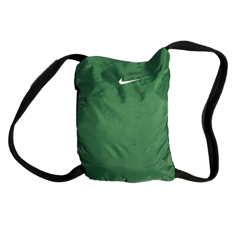 Vintage Y2K Nike Packable Stadium Fleece Blanket Green Black Carry Bag